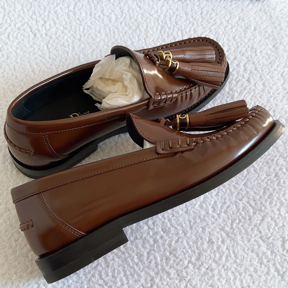 Authentic Dior Women's D-Academy Leather Loafers - Picture 5 of 16